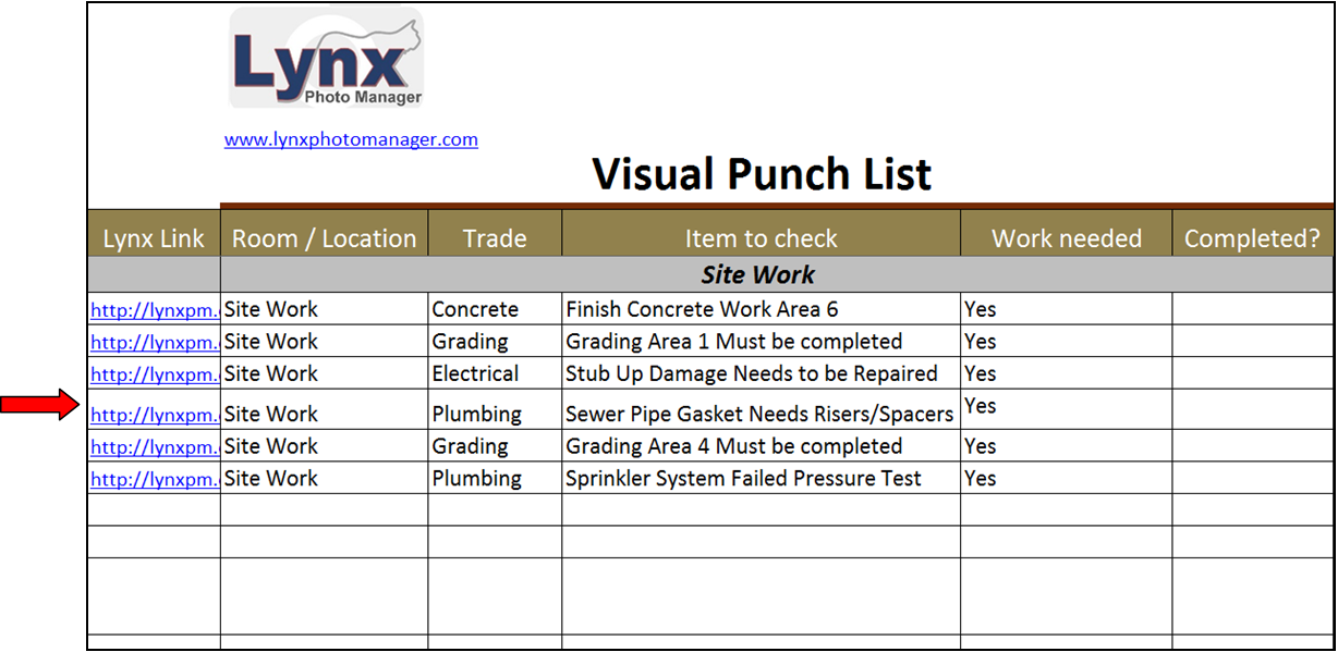 sample visual punchlist thumbnail photo